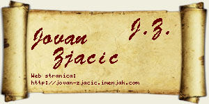 Jovan Zjačić vizit kartica